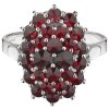 Silver ring with czech garnet, rhodium plated - oval                                                