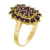 Silver ring with czech garnet, gold plated - oval                                                   