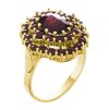Silver ring with czech garnet, gold plated - oval                                                   