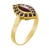 Silver ring with czech garnet, gold plated - tip                                                    
