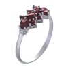 Silver ring with czech garnet, rhodium plated                                                       