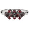 Silver ring with czech garnet, rhodium plated                                                       