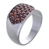 Silver ring with czech garnet, rhodium plated                                                       
