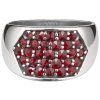 Silver ring with czech garnet, rhodium plated                                                       