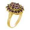 Silver ring with czech garnet, gold plated - oval                                                   