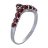 Silver ring with czech garnet, rhodium plated - tip                                                 