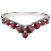 Silver ring with czech garnet, rhodium plated - tip                                                 