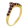 Silver ring with czech garnet, gold plated - tip                                                    