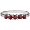 Silver ring with czech garnet, rhodium plated - line                                                