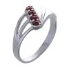 Silver ring with czech garnet, rhodium plated - tip                                                 