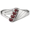 Silver ring with czech garnet, rhodium plated - tip                                                 