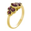 Silver ring with czech garnet, gold plated - oval                                                   