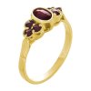 Silver ring with czech garnet, gold plated - oval                                                   