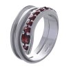 Silver ring with czech garnet, rhodium plated, animal - snake                                       