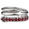 Silver ring with czech garnet, rhodium plated, animal - snake                                       