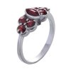 Silver ring with czech garnet, rhodium plated - oval                                                