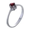 Silver ring with czech garnet, rhodium plated                                                       