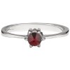 Silver ring with czech garnet, rhodium plated                                                       