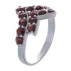 Silver ring with czech garnet, rhodium plated - tip                                                 