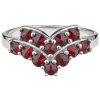 Silver ring with czech garnet, rhodium plated - tip                                                 