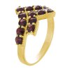 Silver ring with czech garnet, gold plated - tip                                                    