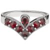 Silver ring with czech garnet, rhodium plated - tip                                                 