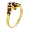 Silver ring with czech garnet, gold plated - tip                                                    