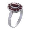 Silver ring with czech garnet, rhodium plated - oval                                                