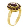 Silver ring with czech garnet, gold plated - oval                                                   
