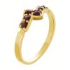 Silver ring with czech garnet, gold plated                                                          