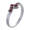 Silver ring with czech garnet, rhodium plated                                                       