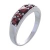 Silver ring with czech garnet, rhodium plated - line                                                