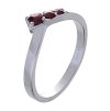 Silver ring with czech garnet, rhodium plated - tip                                                 