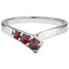 Silver ring with czech garnet, rhodium plated - tip                                                 