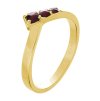 Silver ring with czech garnet, gold plated - tip                                                    