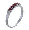 Silver ring with czech garnet, rhodium plated - line                                                