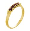 Silver ring with czech garnet, gold plated - line                                                   