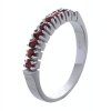 Silver ring with czech garnet, rhodium plated - line                                                