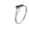 Silver ring with czech garnet, rhodium plated - tip                                                 
