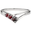 Silver ring with czech garnet, rhodium plated - tip                                                 