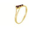 Silver ring with czech garnet, gold plated - tip                                                    