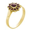 Silver ring with czech garnet, gold plated - oval                                                   