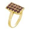 Silver ring with czech garnet, gold plated - rectangle                                              