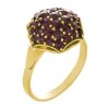 Silver ring with czech garnet, gold plated - raspberry                                              