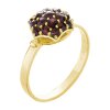 Silver ring with czech garnet, gold plated - raspberry                                              