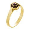 Silver ring with czech garnet, gold plated - flower                                                 
