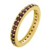 Silver ring with czech garnet, gold plated - line                                                   
