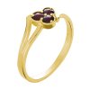 Silver ring with czech garnet, gold plated                                                          