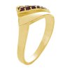 Silver ring with czech garnet, gold plated - tip                                                    