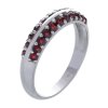 Silver ring with czech garnet, rhodium plated - line                                                